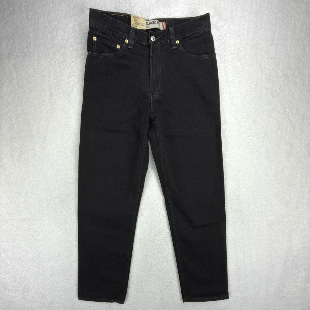 Levis 550 Relaxed Fit Denim Jeans Mens 30x32 Black NWT NOS Y2K 2000s